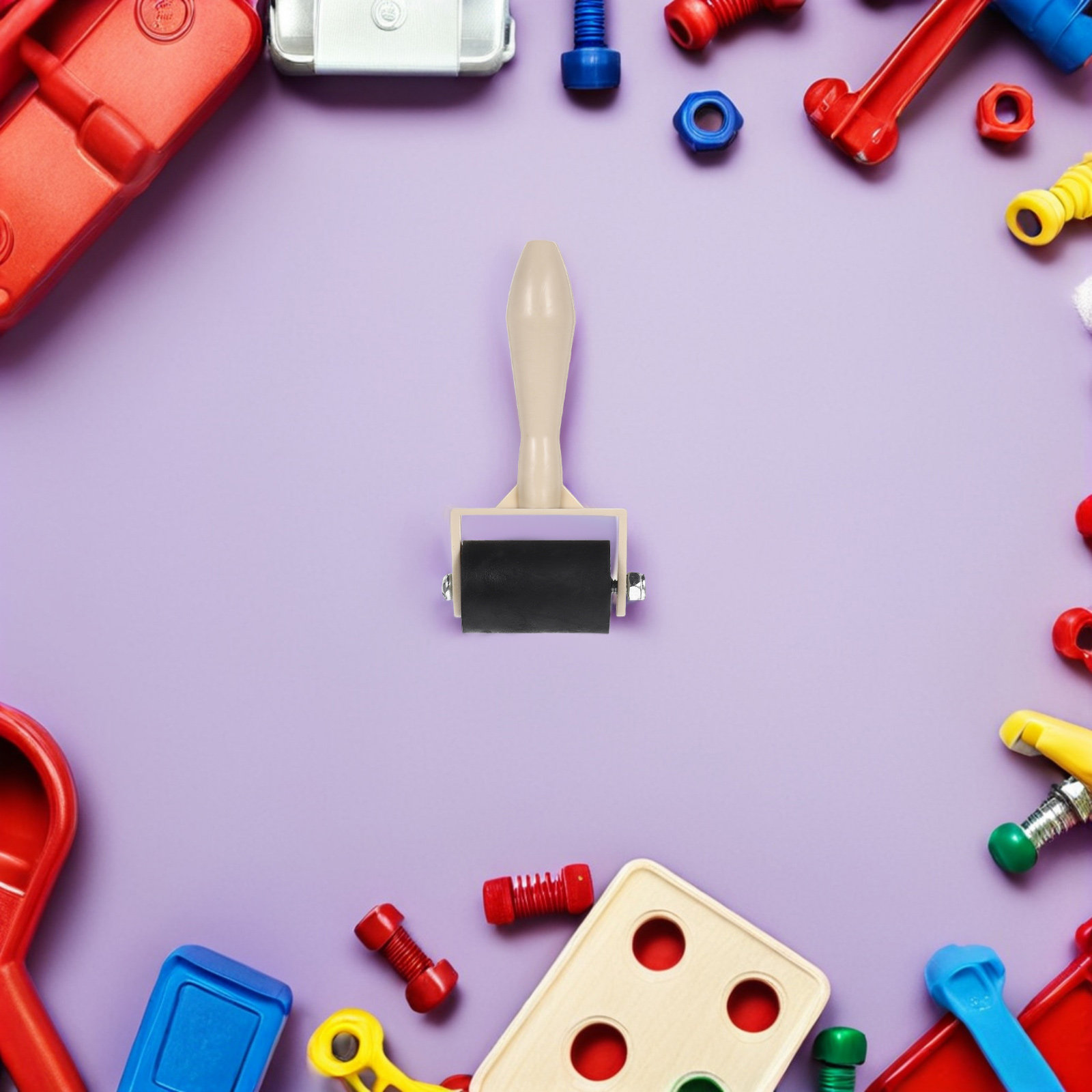 Art Craft Education - 7-delige educatieve drukpersgereedschappen met rubberen rollen
