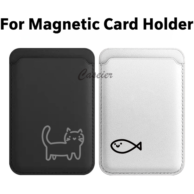 Art Craft Bag - Magnetische lederen portemonnee met kattenvispatroon voor