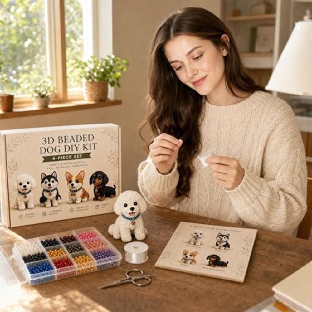 Art Craft Education - Handgemaakte DIY dieren kralenborduurset, kleine kleurrijke