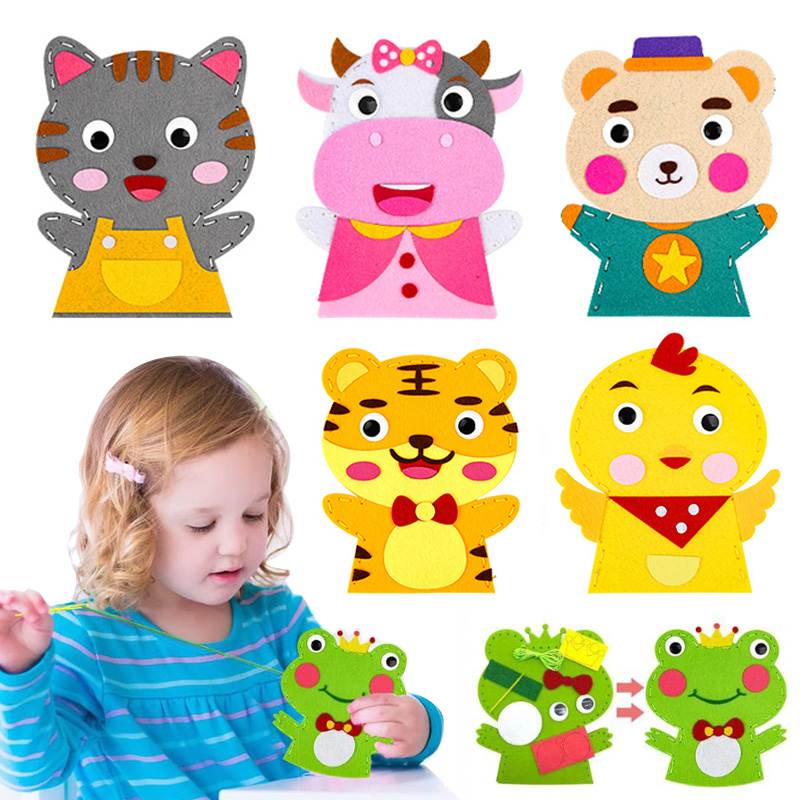 Art And Craft Nature - Leuke Cartoon Dier Handpop Kinderen DIY