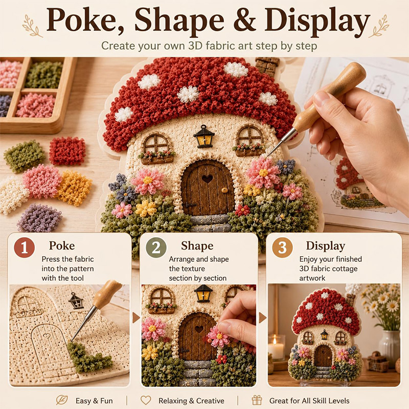 3D Mushroom House Poke Art DIY - Art Crafting recensie en prijs