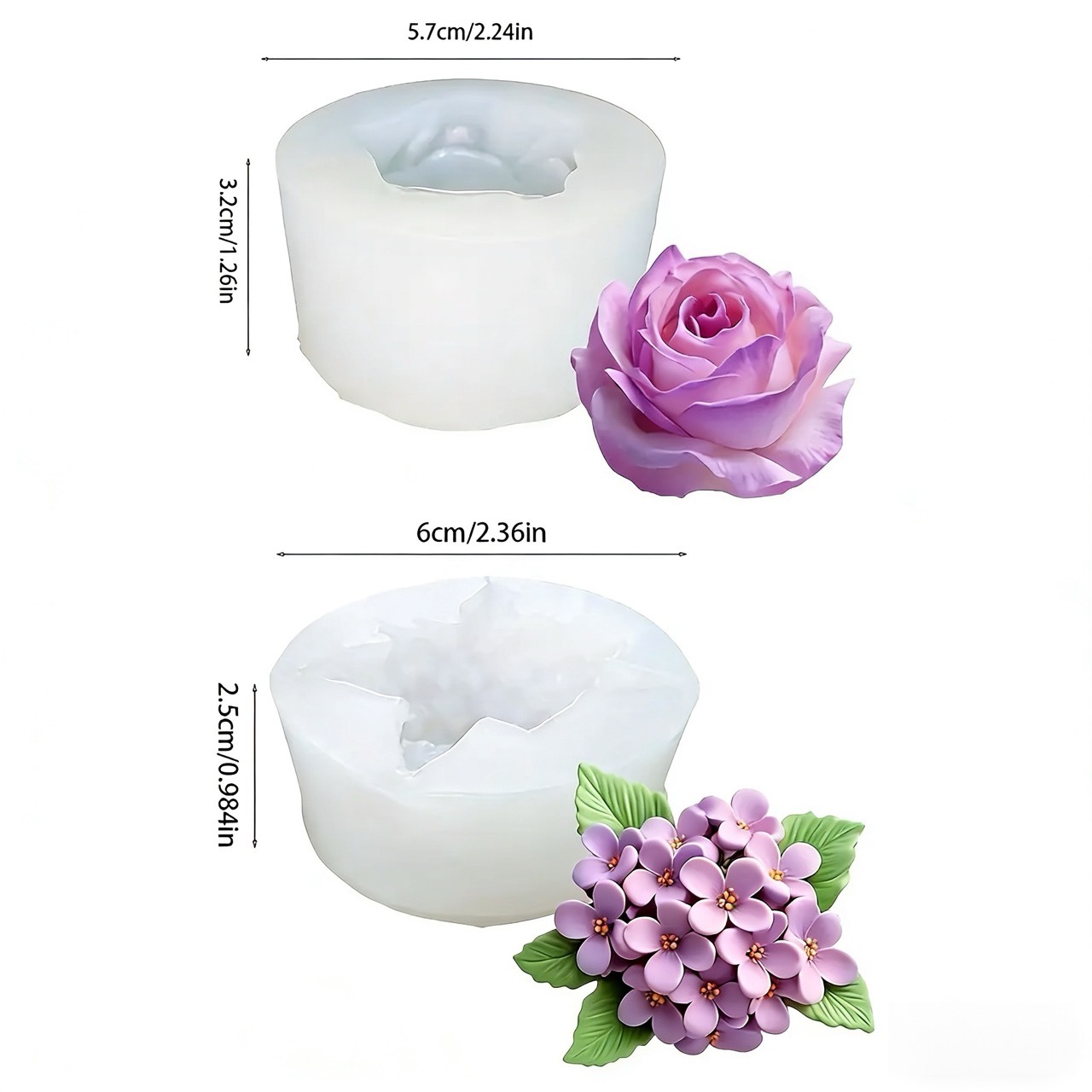 2-delige 3D Rose Lilac Flower  - Art Craft Rose recensie en prijs