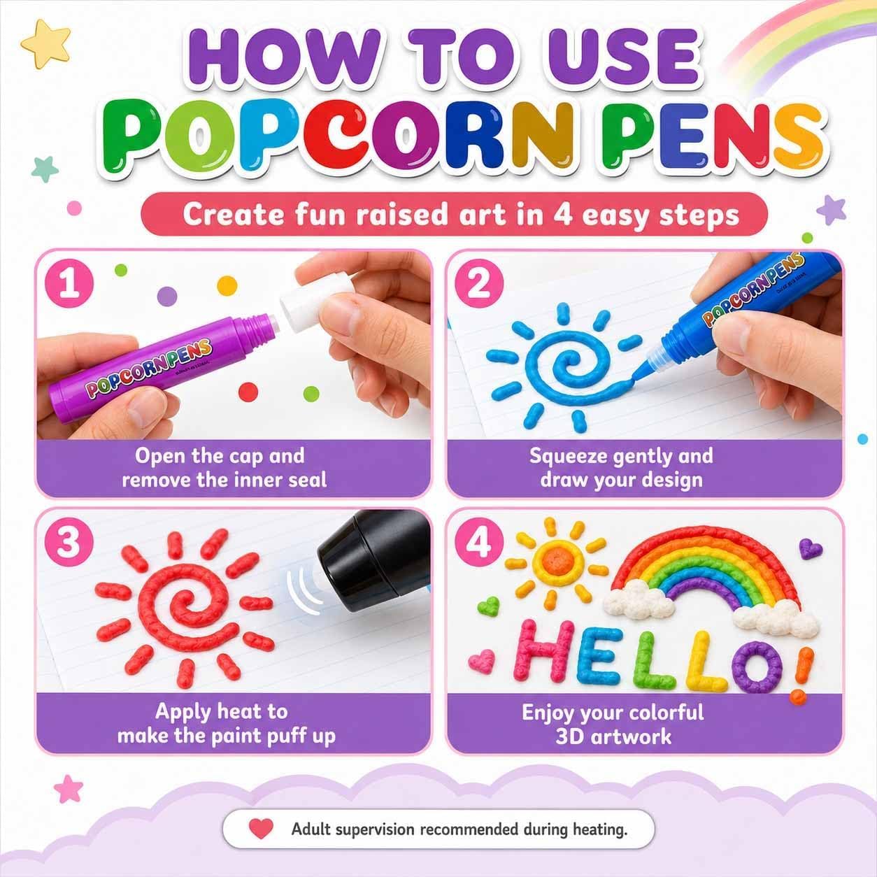 Magische Puffy Popcorn Pennen  - Art Craft Doodle recensie en prijs